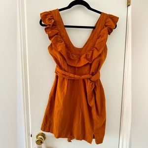 Free People Ruffle Collar Mini Dress